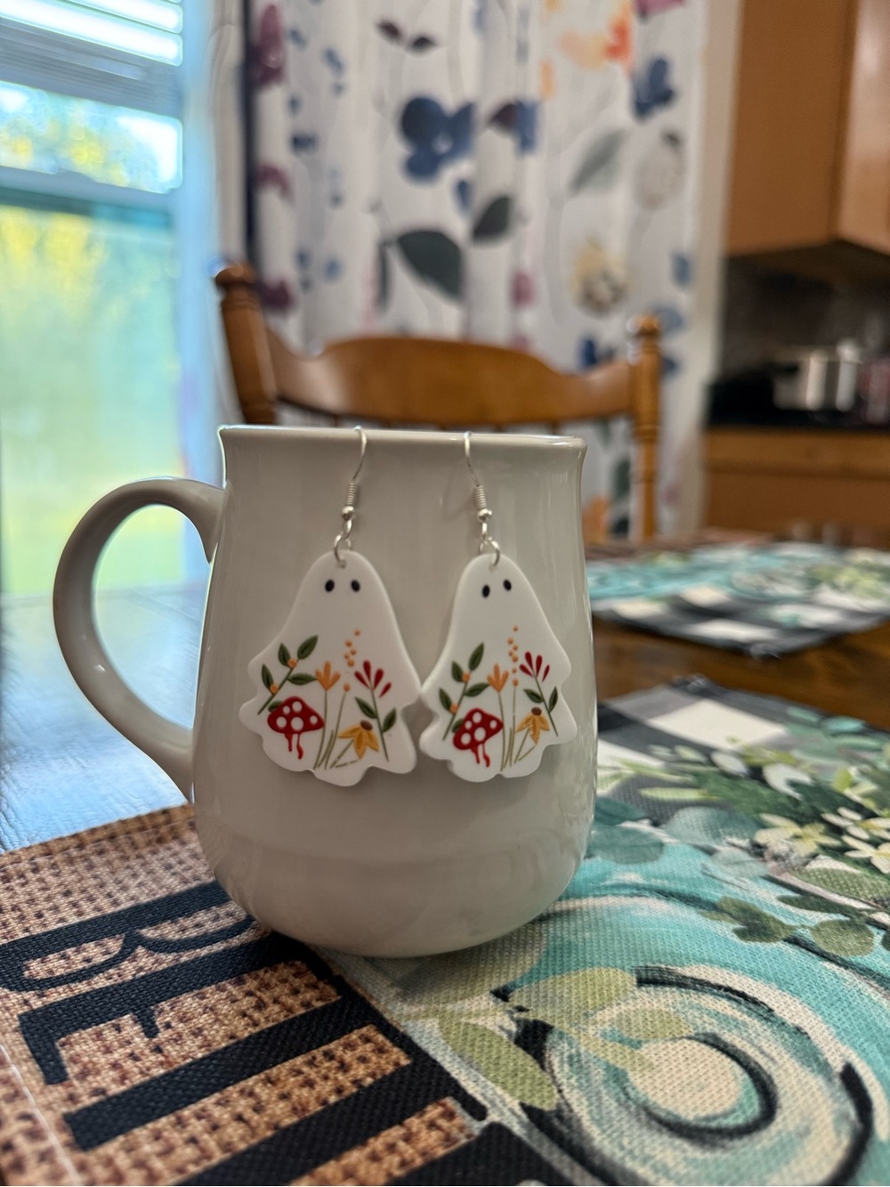 Floral ghost 👻 earrings